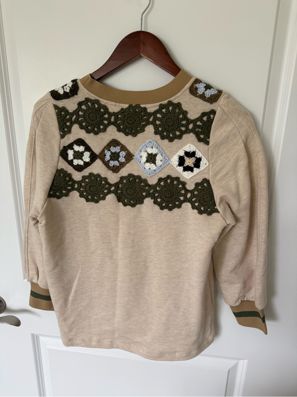 Current Air Anthropologie Crochet Sweatshirt Size Small